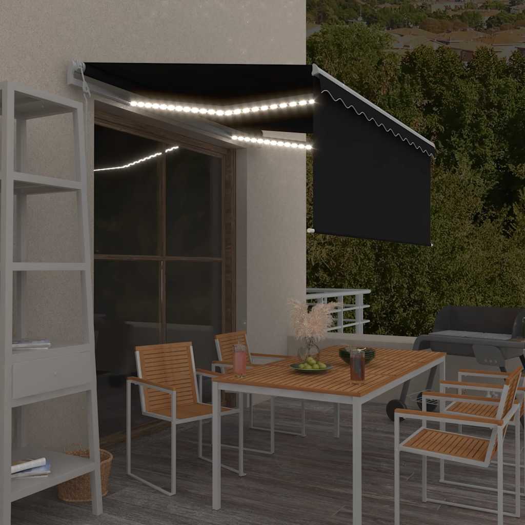 Auvent Automatique Store Capteur De Vent Et Led Anthracite