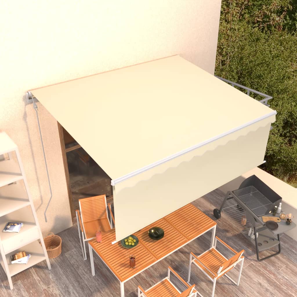 Auvent Rétractable Automatique Avec Store 3X2,5 M Crème