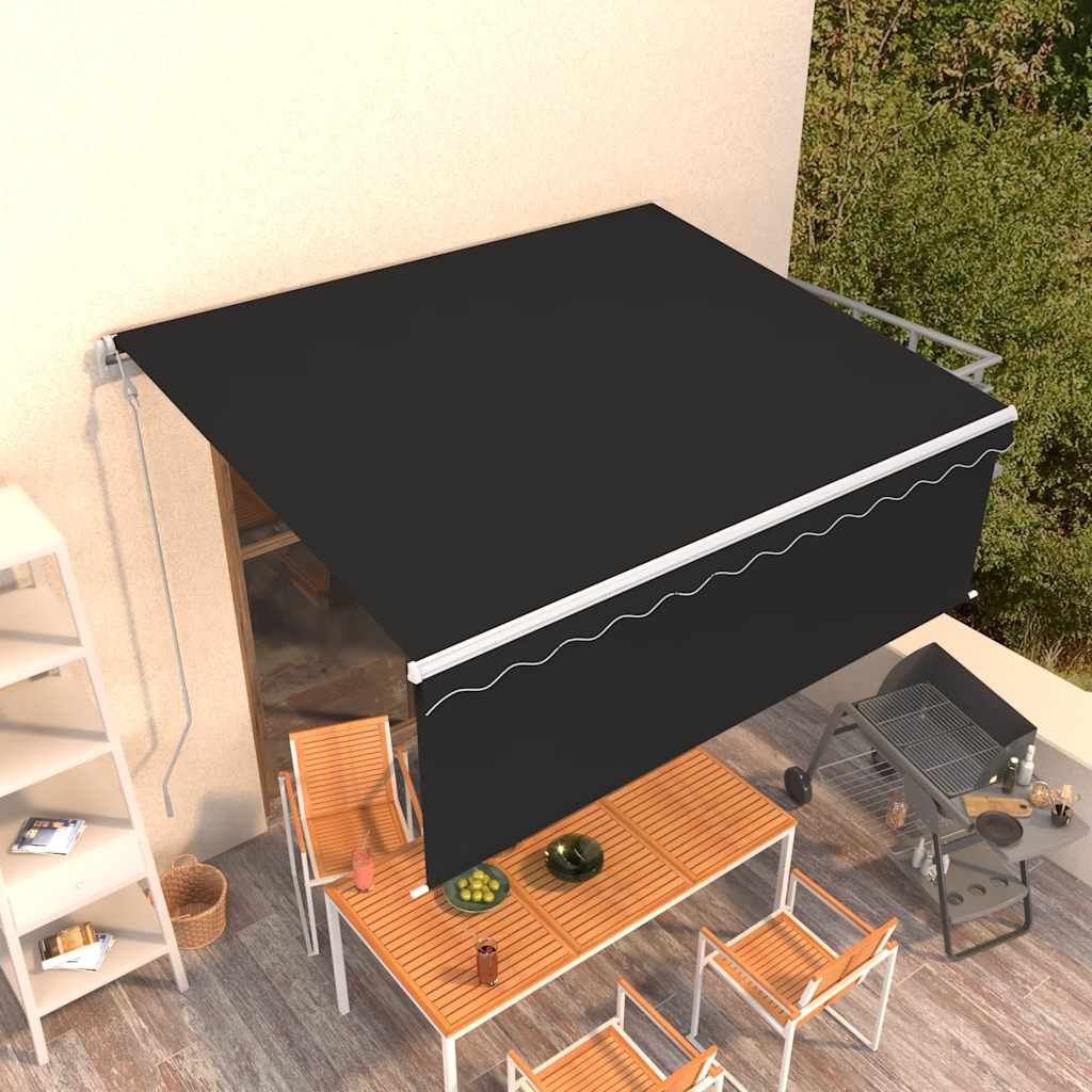 Auvent Rétractable Automatique Avec Store 3X2,5 M Anthracite