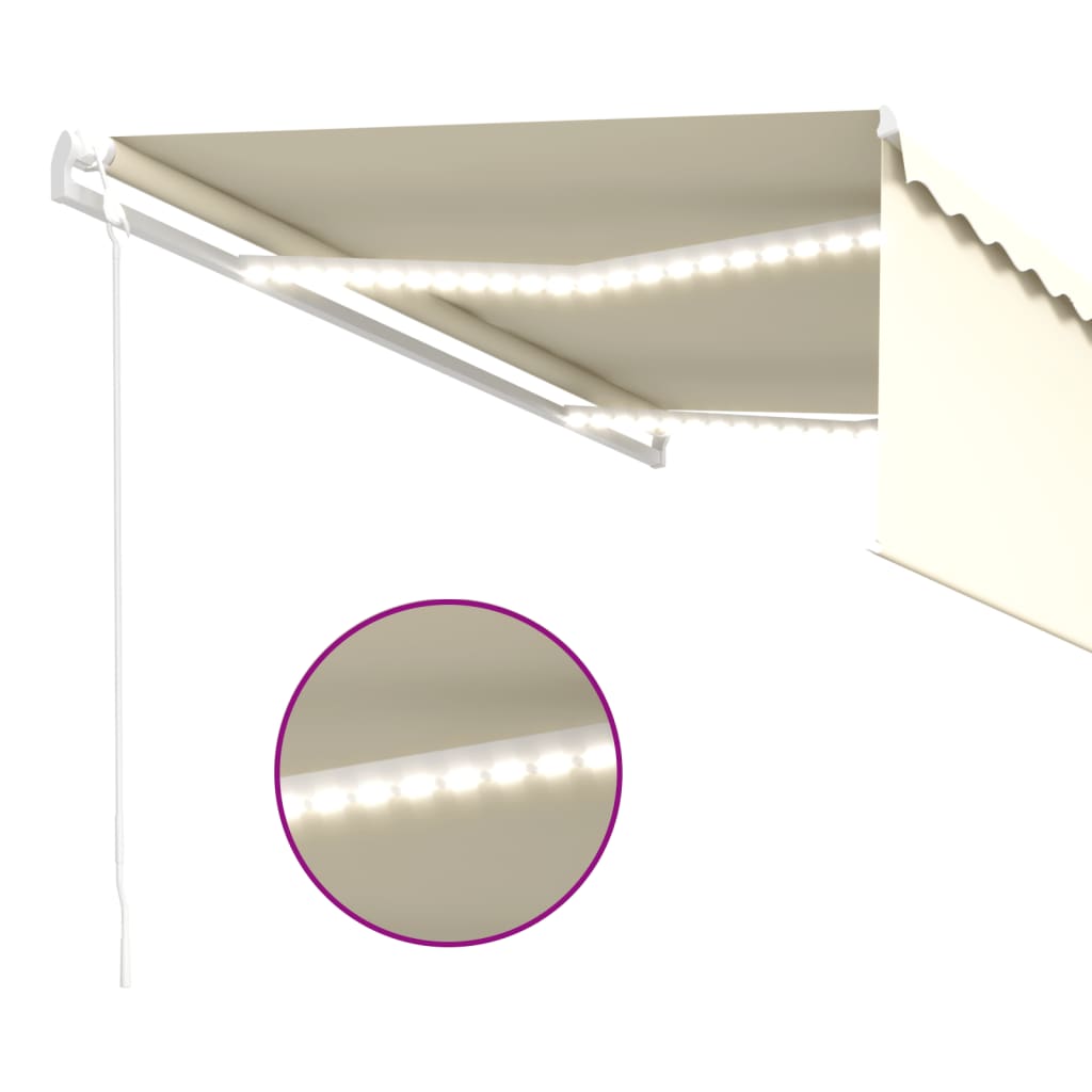 Auvent Automatique Store Capteur De Vent Et Led Crème