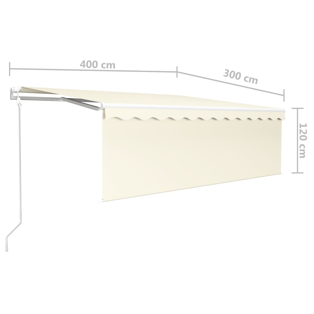 Auvent Automatique Store Capteur De Vent Et Led Crème