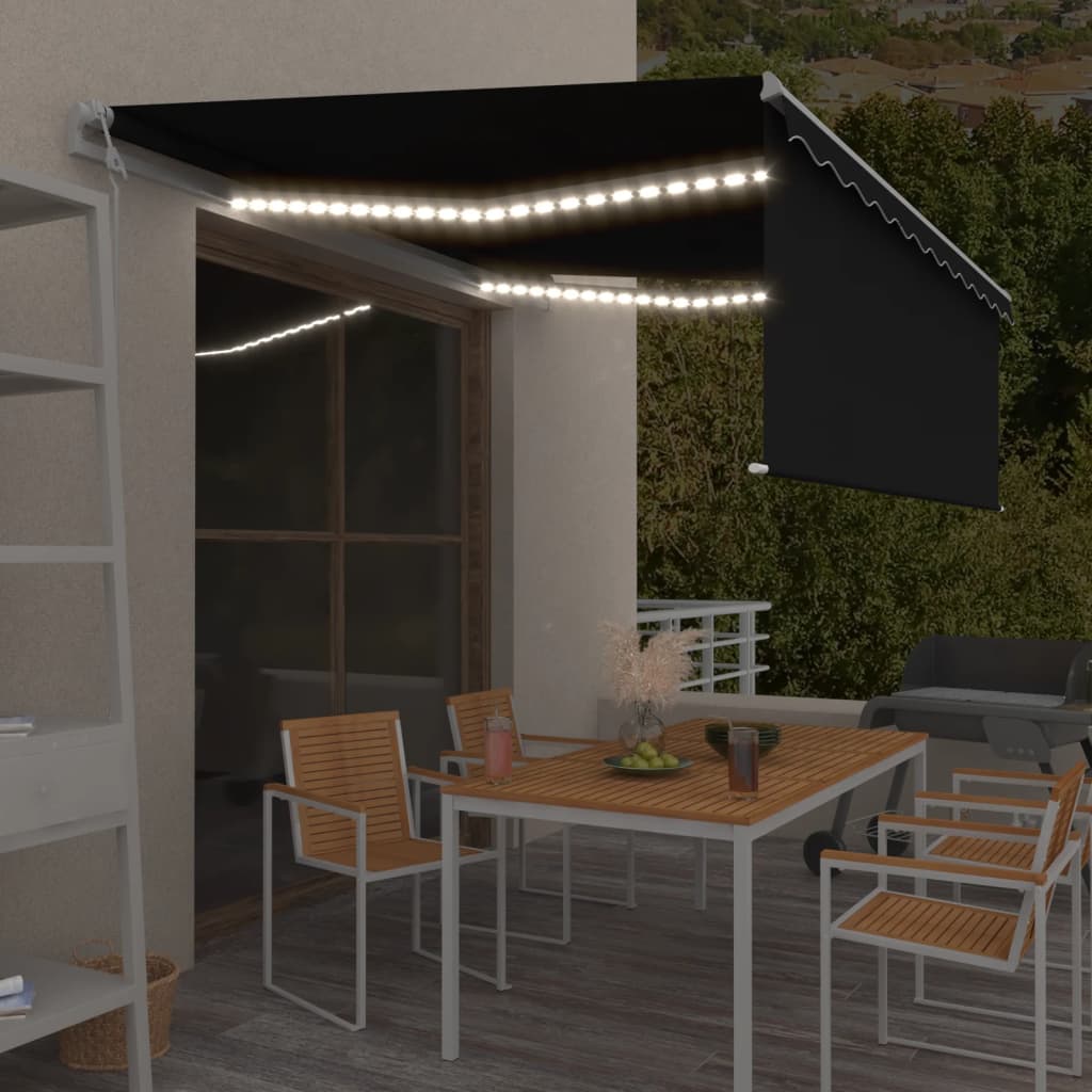 Auvent Automatique Store Capteur De Vent Et Led Anthracite