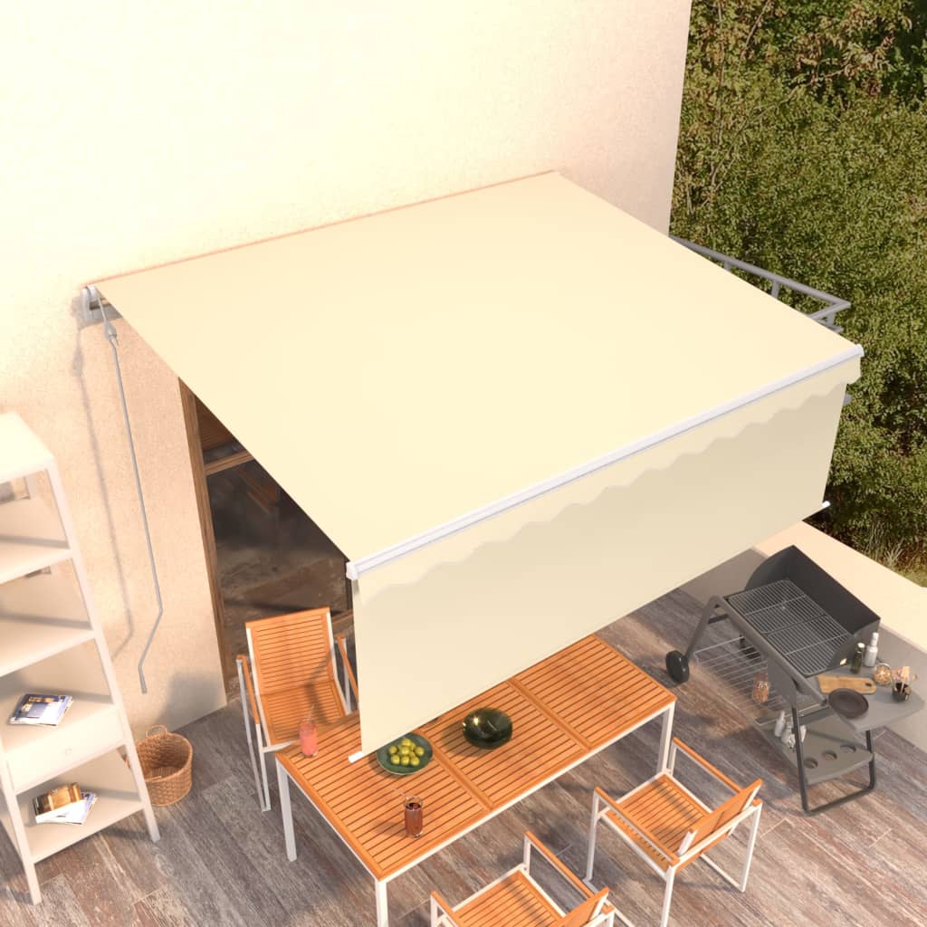 Auvent Rétractable Automatique Avec Store 3X2,5 M Crème