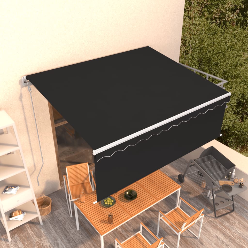 Auvent Rétractable Automatique Avec Store 3X2,5 M Anthracite
