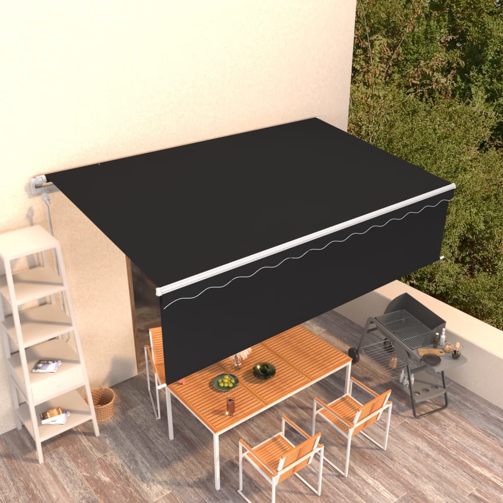 Auvent Rétractable Automatique Avec Store 3X2,5 M Anthracite