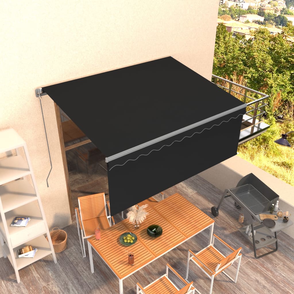 Auvent Manuel Rétractable Avec Store Anthracite