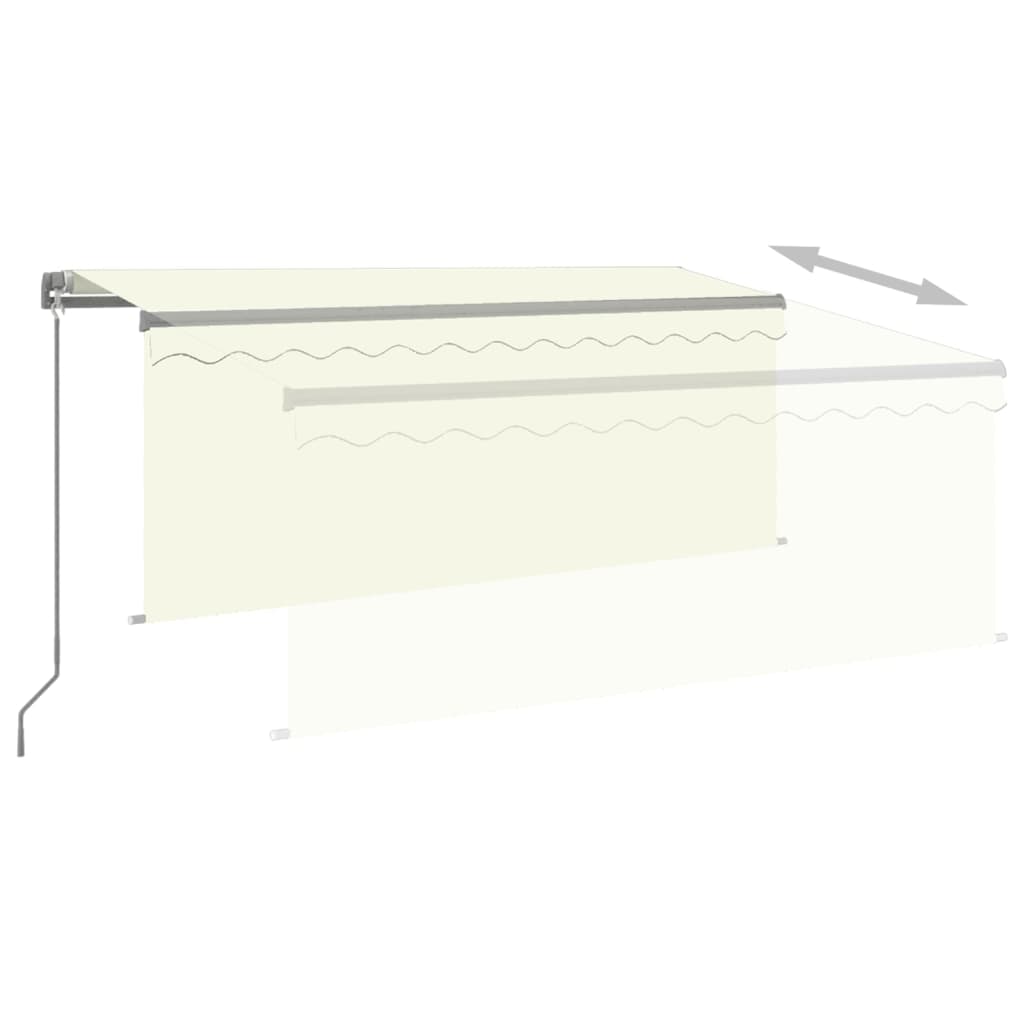 Auvent Manuel Rétractable Avec Store Et Led 3X2,5 M Crème