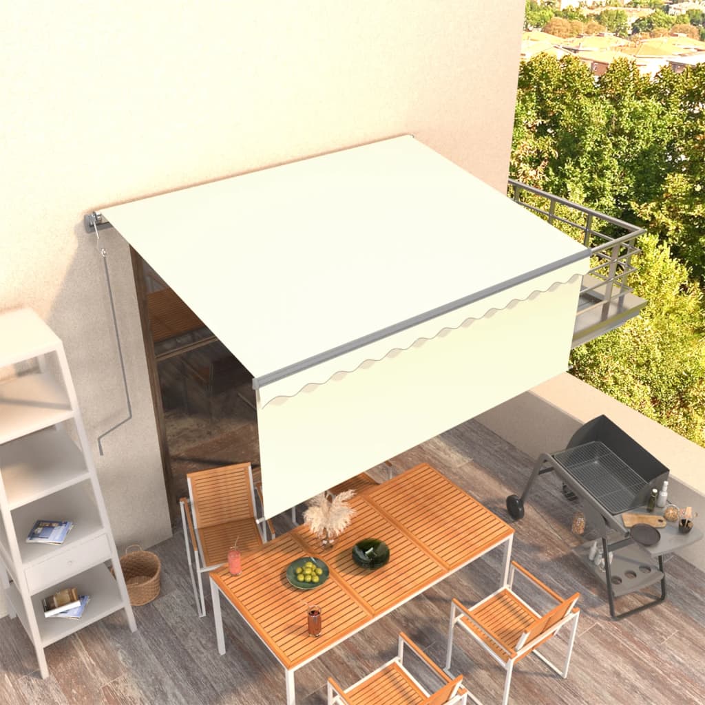 Auvent Automatique Rétractable Avec Store Crème