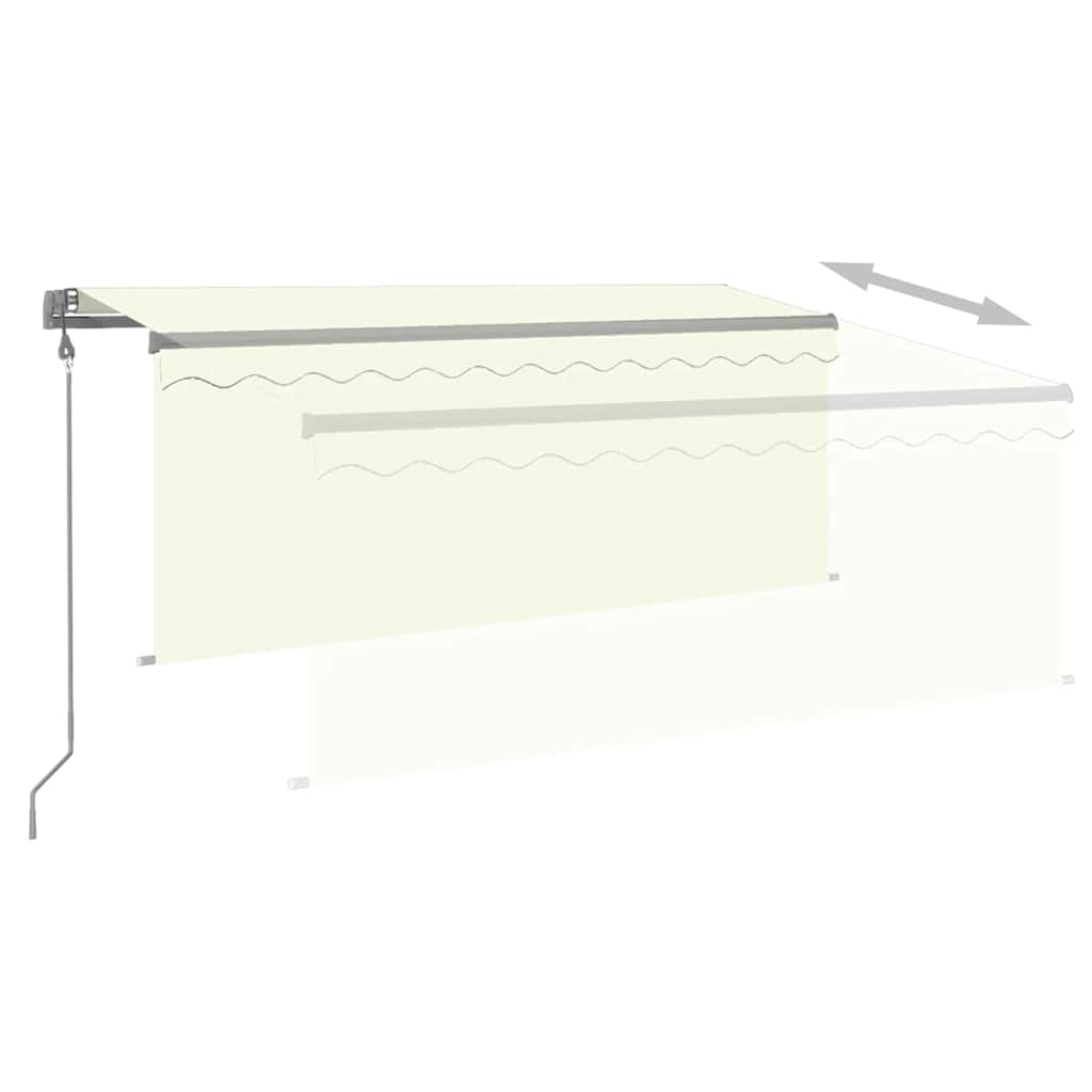 Auvent Automatique Store Capteur De Vent Et Led 3X2,5 M Crème