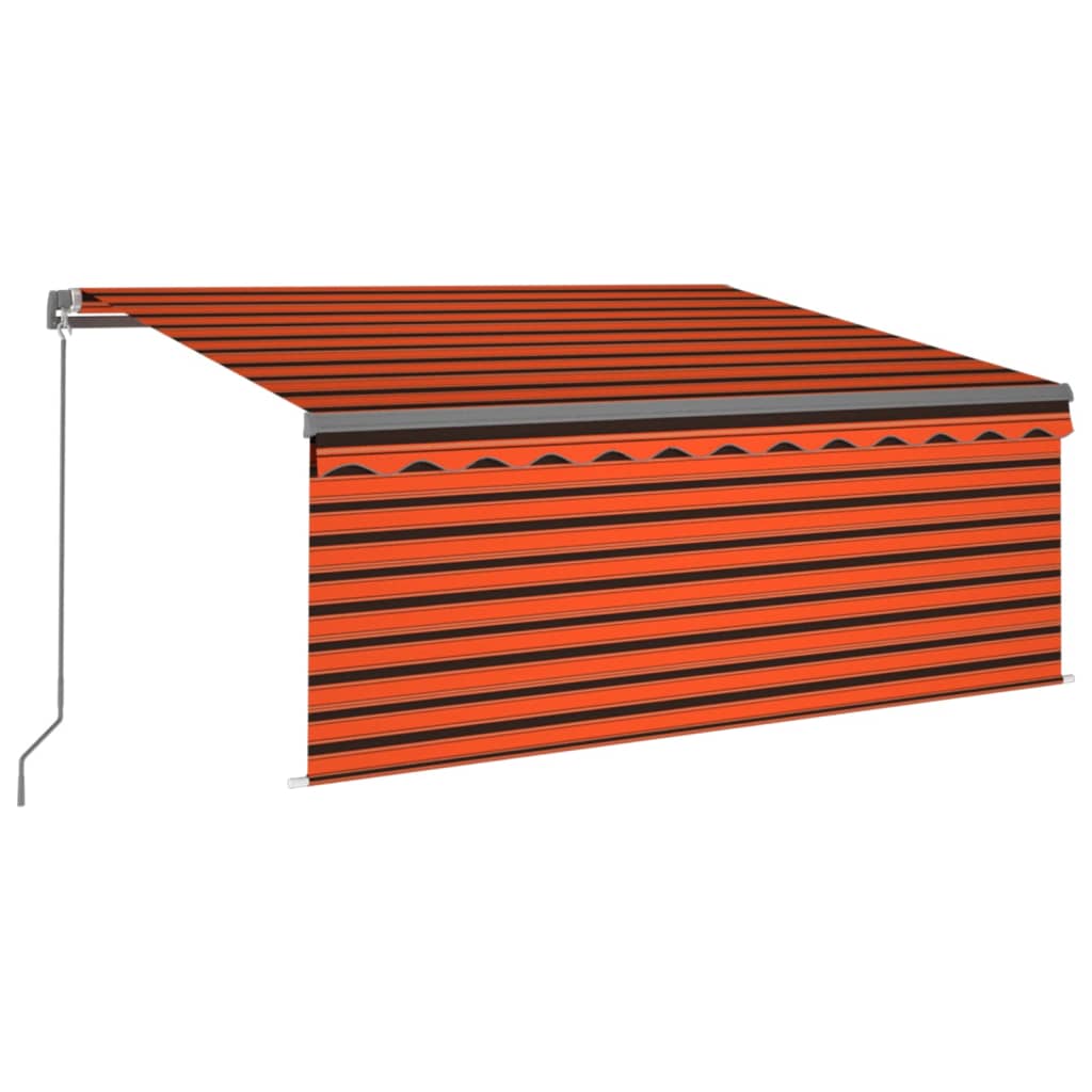 Auvent Rétractable Manuel Store Led 3,5X2,5 M Orange Et Marron