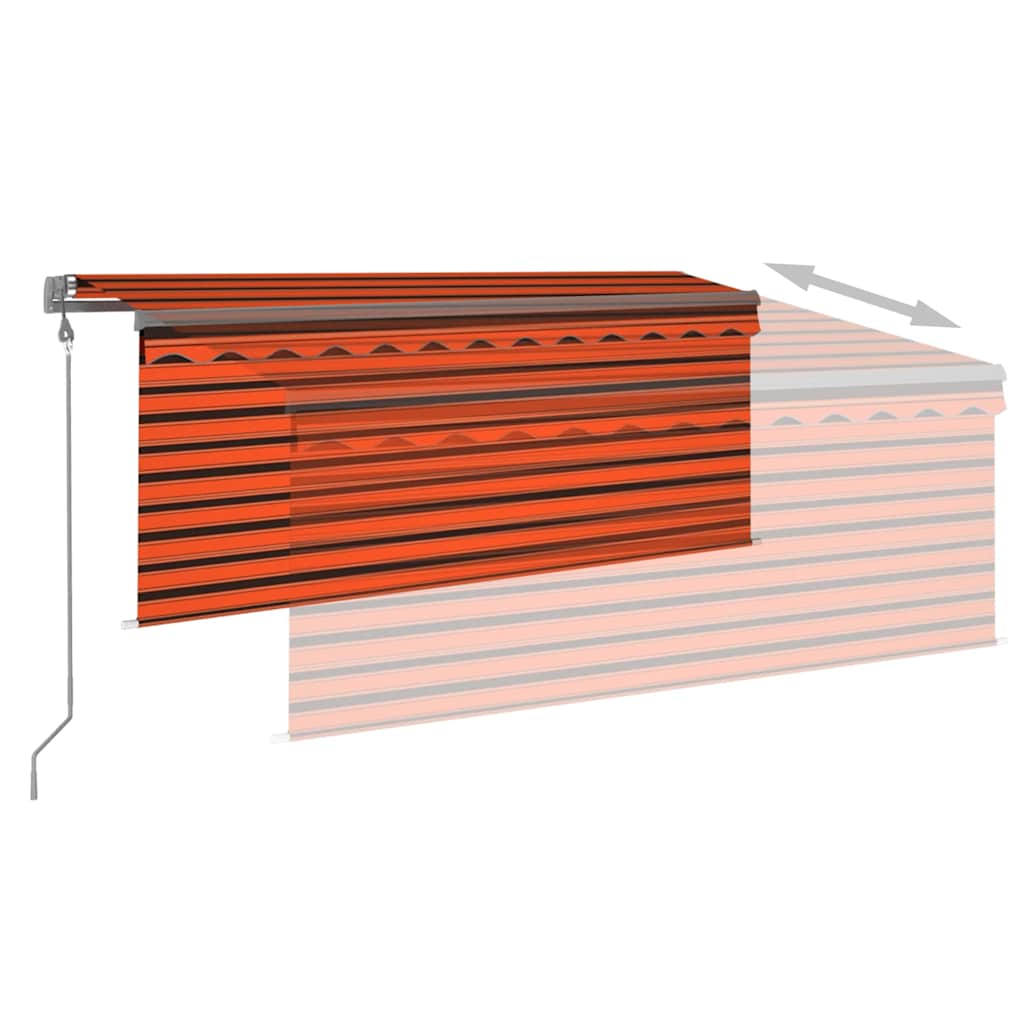 Auvent Automatique Store Capteur De Vent Led Orange Et Marron