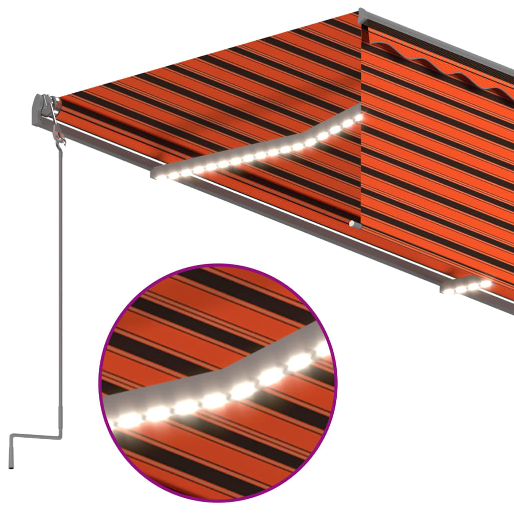 Auvent Automatique Store Capteur De Vent Led Orange Et Marron