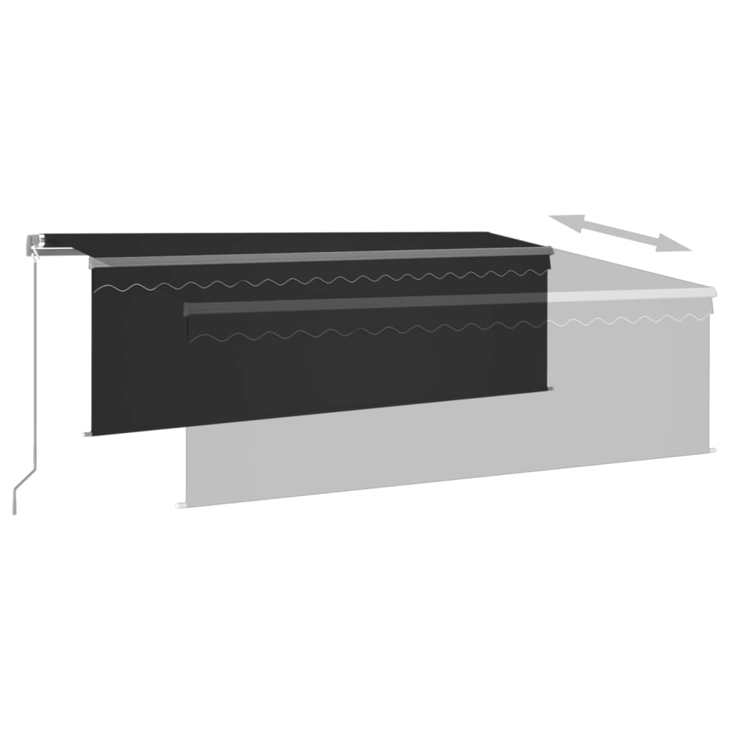 Auvent Manuel Rétractable Avec Store Anthracite