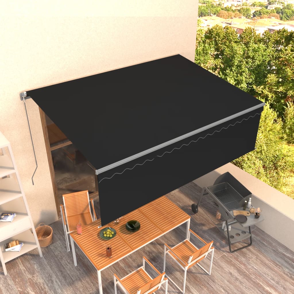 Auvent Manuel Rétractable Avec Store Anthracite