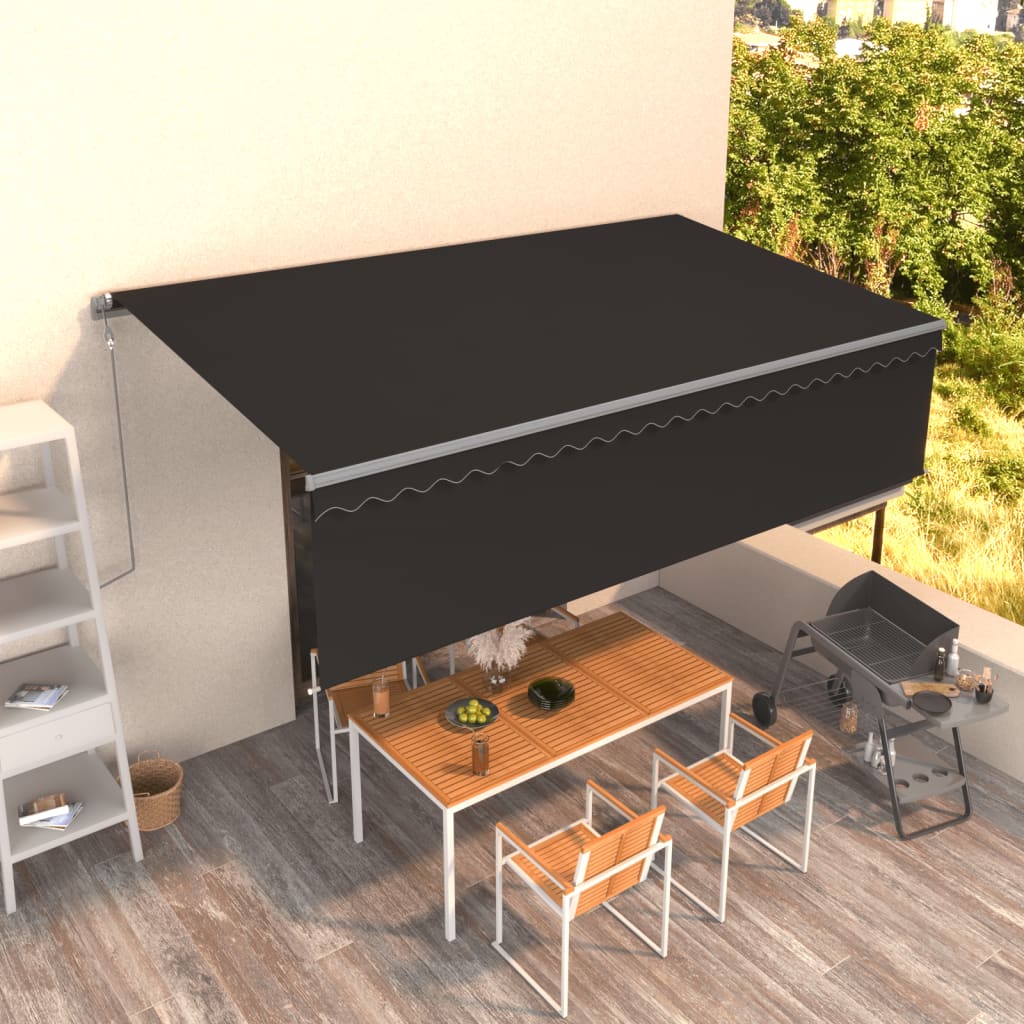 Auvent Automatique Rétractable Avec Store Anthracite