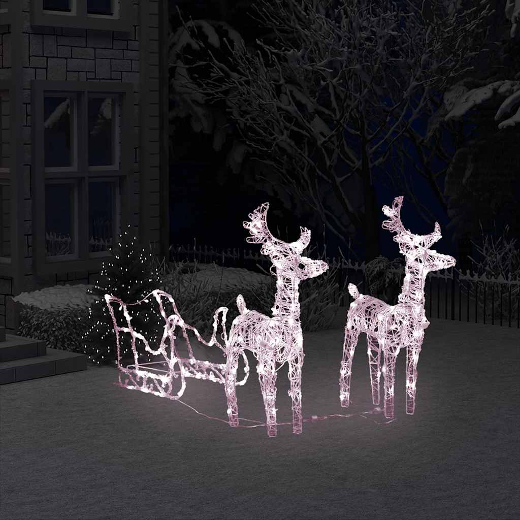 Décoration De Noël Rennes Et Traîneau 320 Led Acrylique