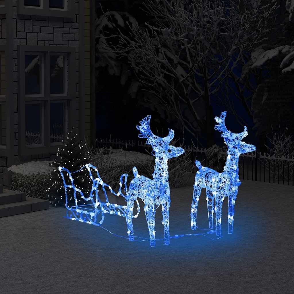 Décoration De Noël Rennes Et Traîneau 320 Led Acrylique
