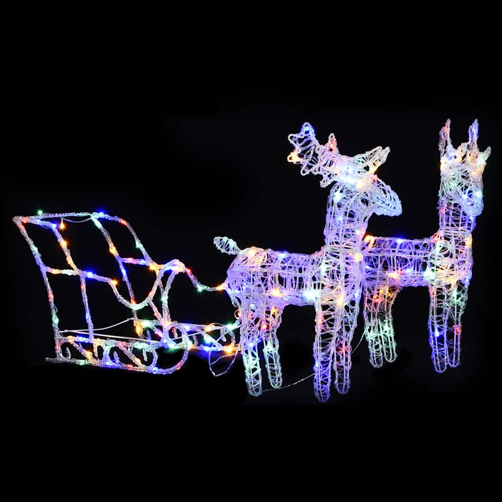 Décoration De Noël Rennes Et Traîneau 320 Led Acrylique