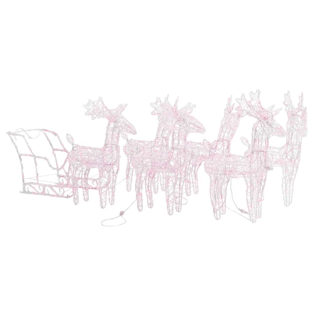Décoration De Noël Rennes Et Traîneau 320 Led Acrylique