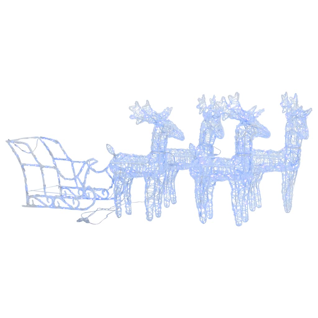 Décoration De Noël Rennes Et Traîneau 320 Led Acrylique