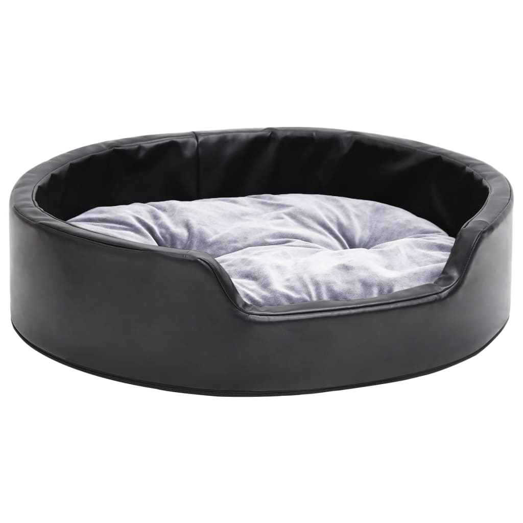 Lit Pour Chiens Noir Et Peluche Et Similicuir