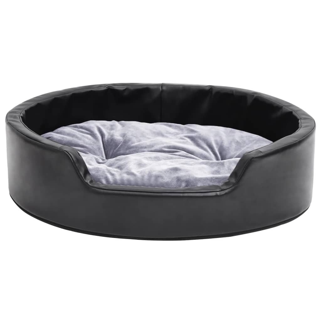 Lit Pour Chiens Noir Et Peluche Et Similicuir