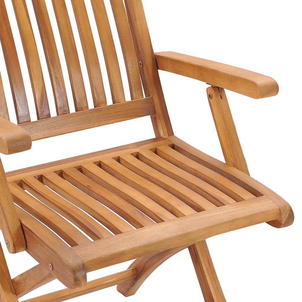 Chaises Pliantes Avec Coussins, 6 Pièces, En Teck Massif