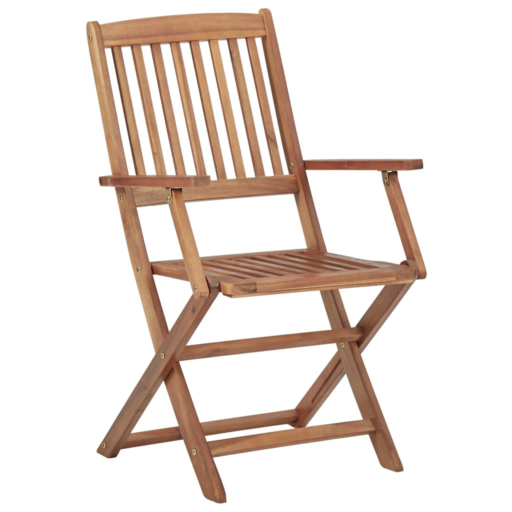 Chaises Pliantes 6 Pièces Avec Coussins En Bois D'acacia Massif
