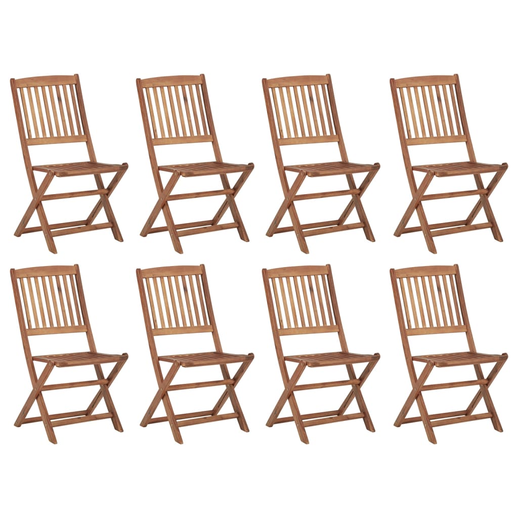 Chaises Pliantes, Lot De 2, 57 X 48,5 X 90 Cm, En Bois D'acacia Massif