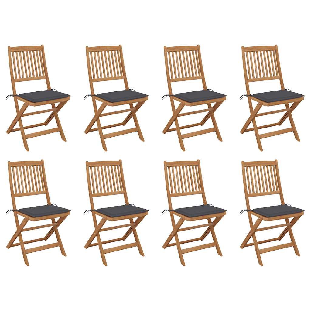 Chaises Pliables De Jardin Lot De 4 Avec Coussins Bois D'acacia