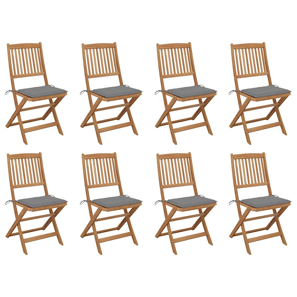 Chaises Pliables De Jardin Lot De 4 Avec Coussins Bois D'acacia