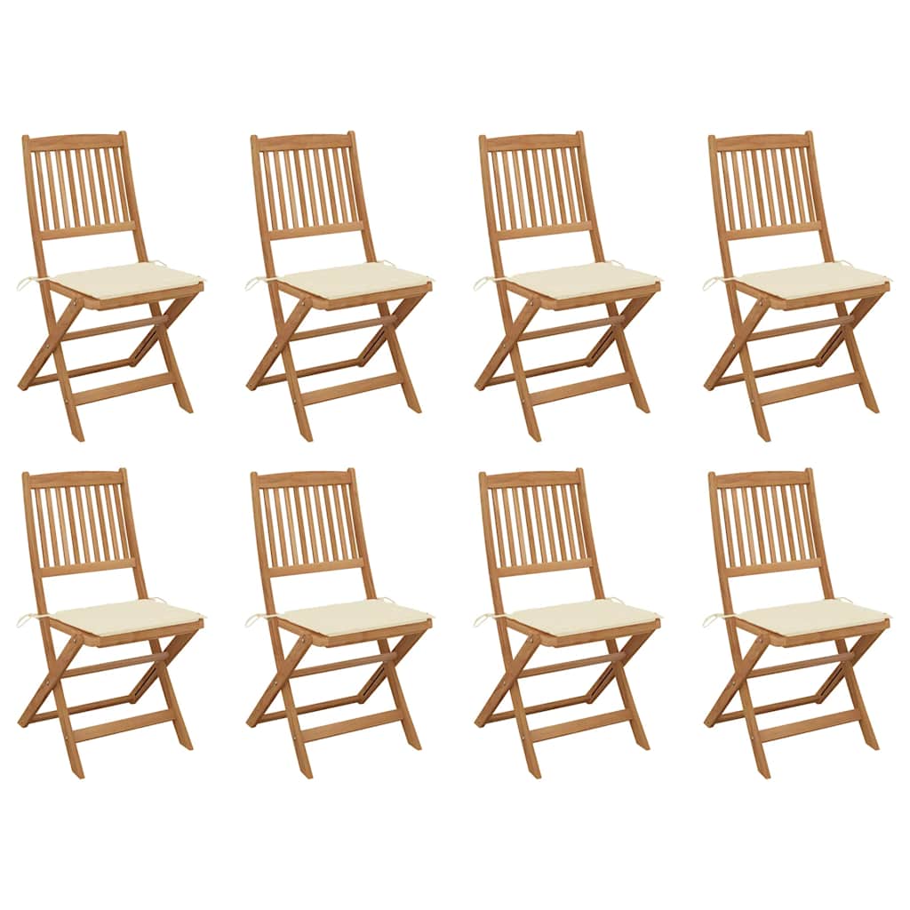 Chaises Pliables De Jardin Lot De 4 Avec Coussins Bois D'acacia