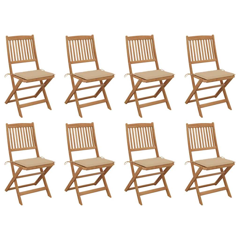 Chaises Pliables De Jardin Lot De 4 Avec Coussins Bois D'acacia