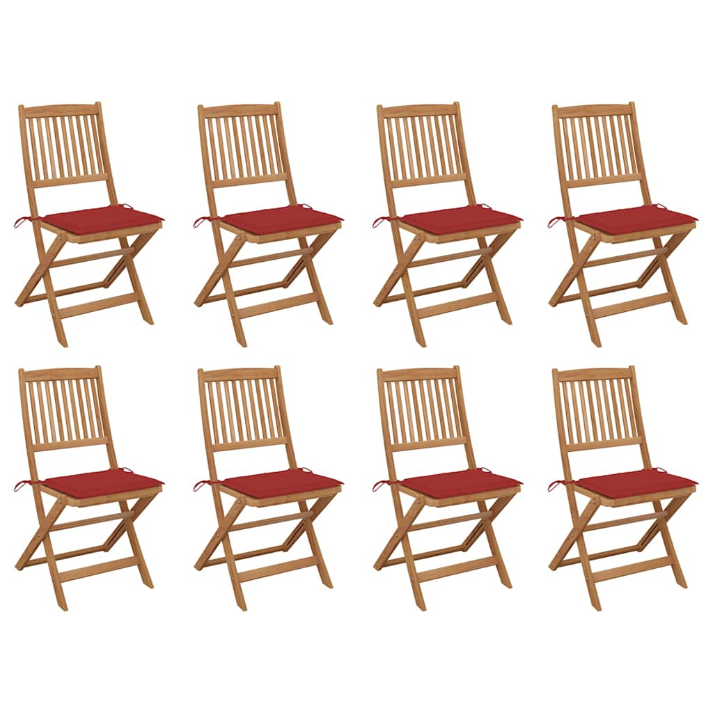 Chaises Pliables De Jardin Lot De 4 Avec Coussins Bois D'acacia