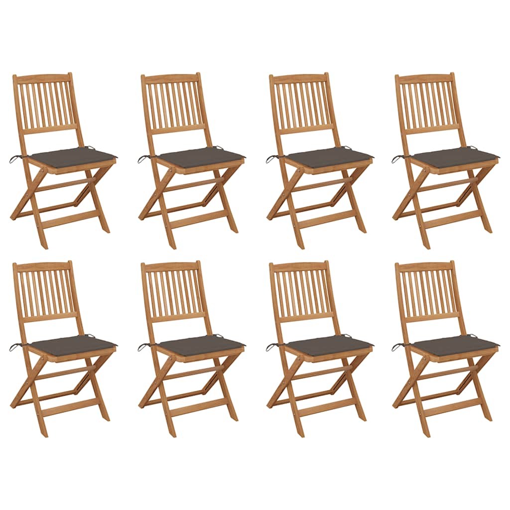 Chaises Pliables De Jardin Lot De 4 Avec Coussins Bois D'acacia