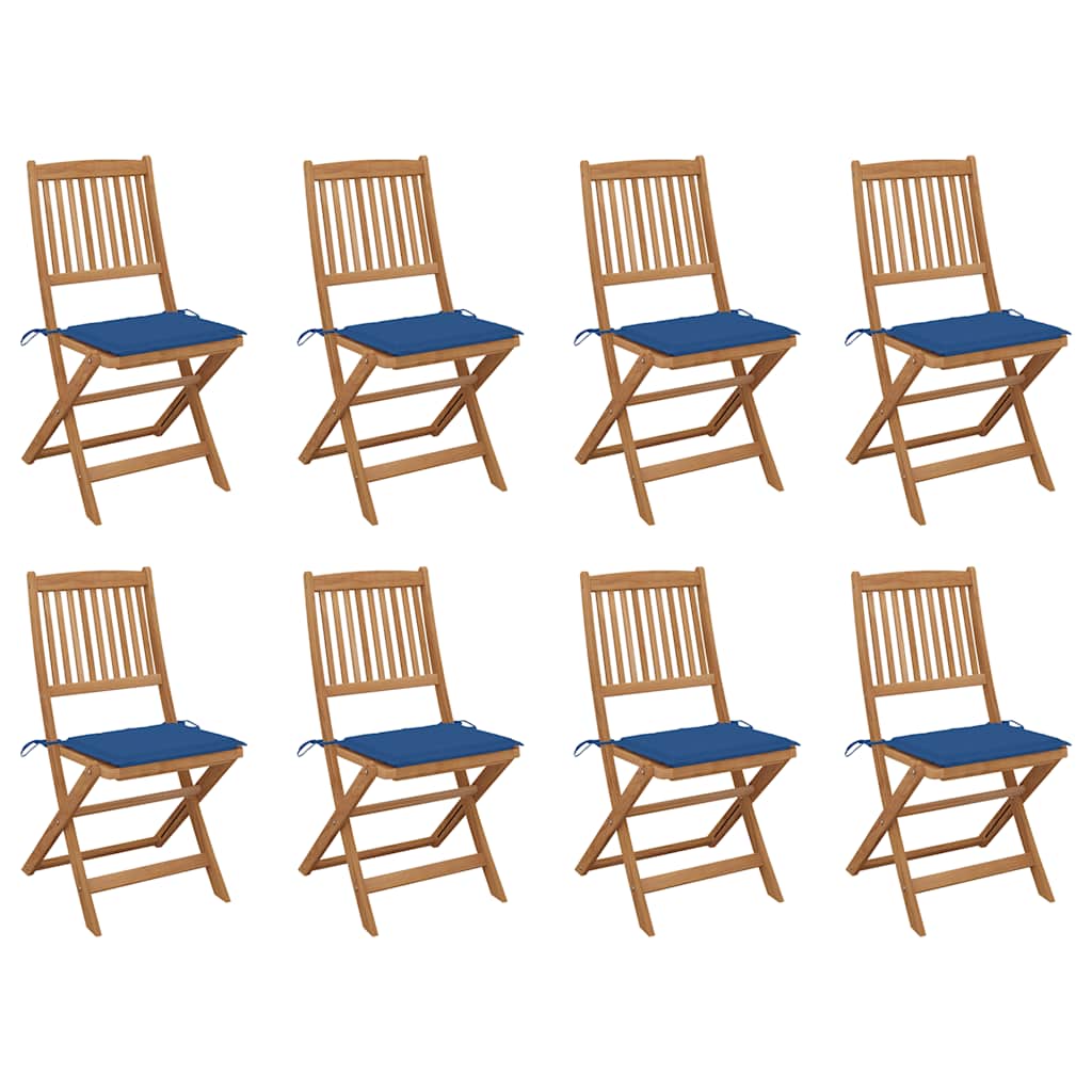 Chaises Pliables De Jardin Lot De 4 Avec Coussins Bois D'acacia