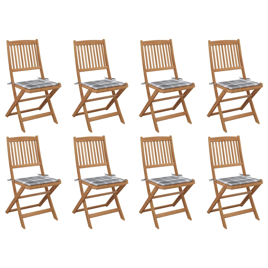 Chaises Pliables De Jardin Lot De 4 Avec Coussins Bois D'acacia