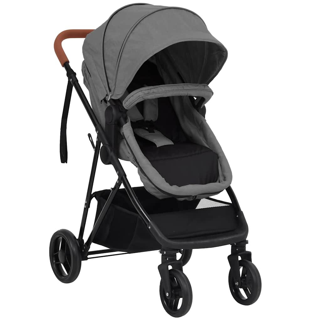 Poussette Pour Bébé 3-En-1 Et Noir Acier