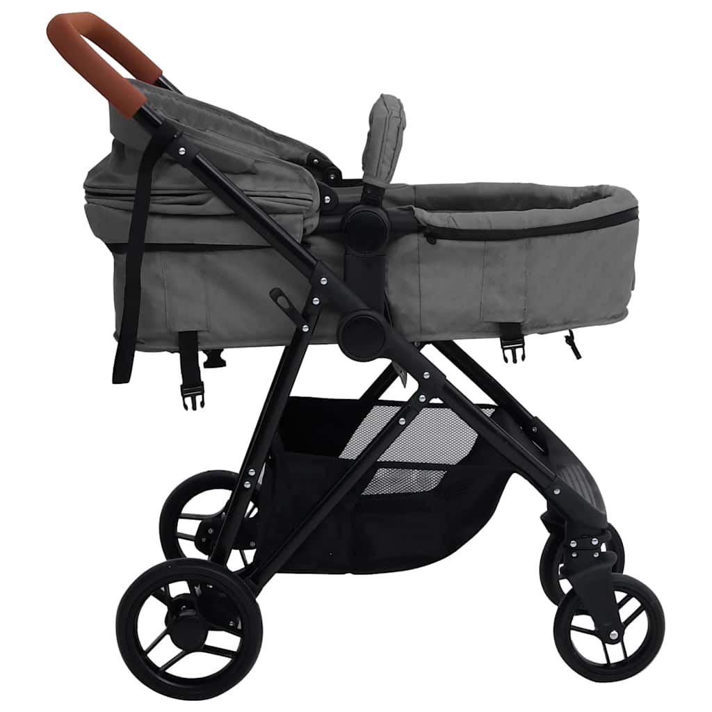 Poussette Pour Bébé 3-En-1 Et Noir Acier