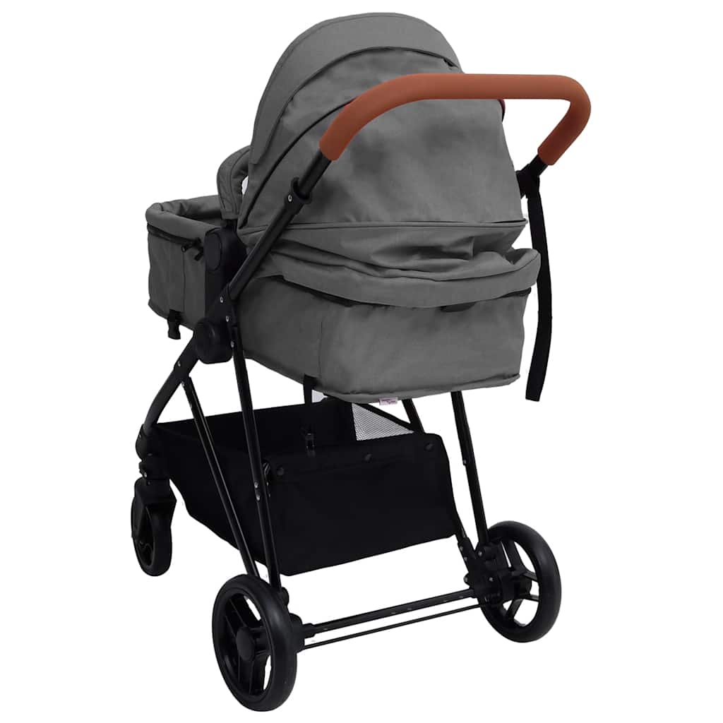 Poussette Pour Bébé 3-En-1 Et Noir Acier