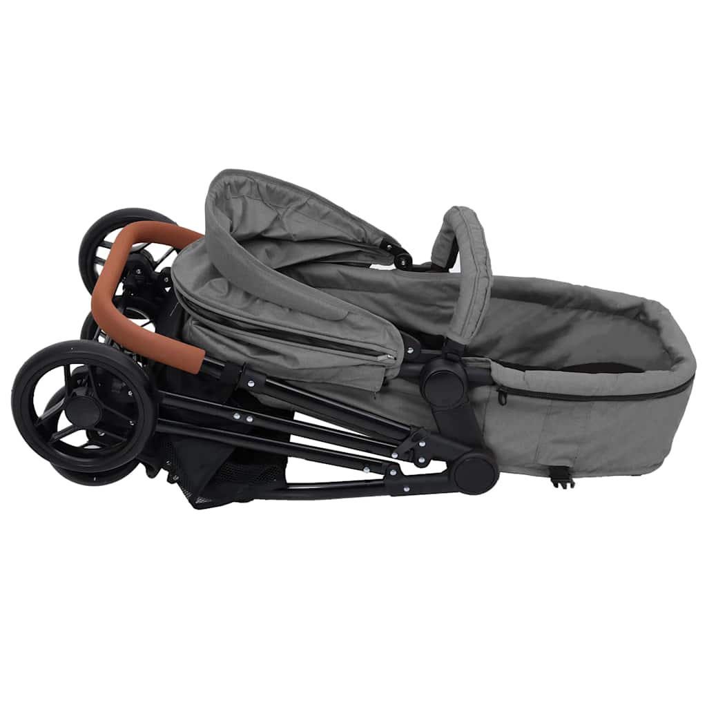 Poussette Pour Bébé 3-En-1 Et Noir Acier