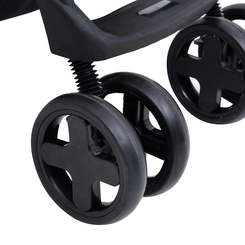 Poussette Pour Bébé 2-En-1 Et Noir Acier