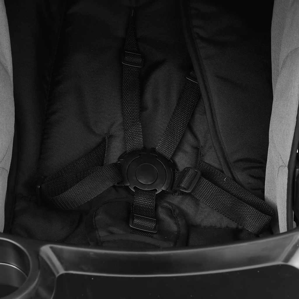 Poussette Pour Bébé 2-En-1 Et Noir Acier