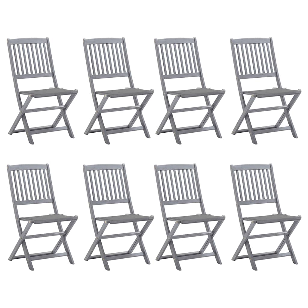 Chaises Pliantes 6 Pièces Avec Coussins En Bois D'acacia Massif