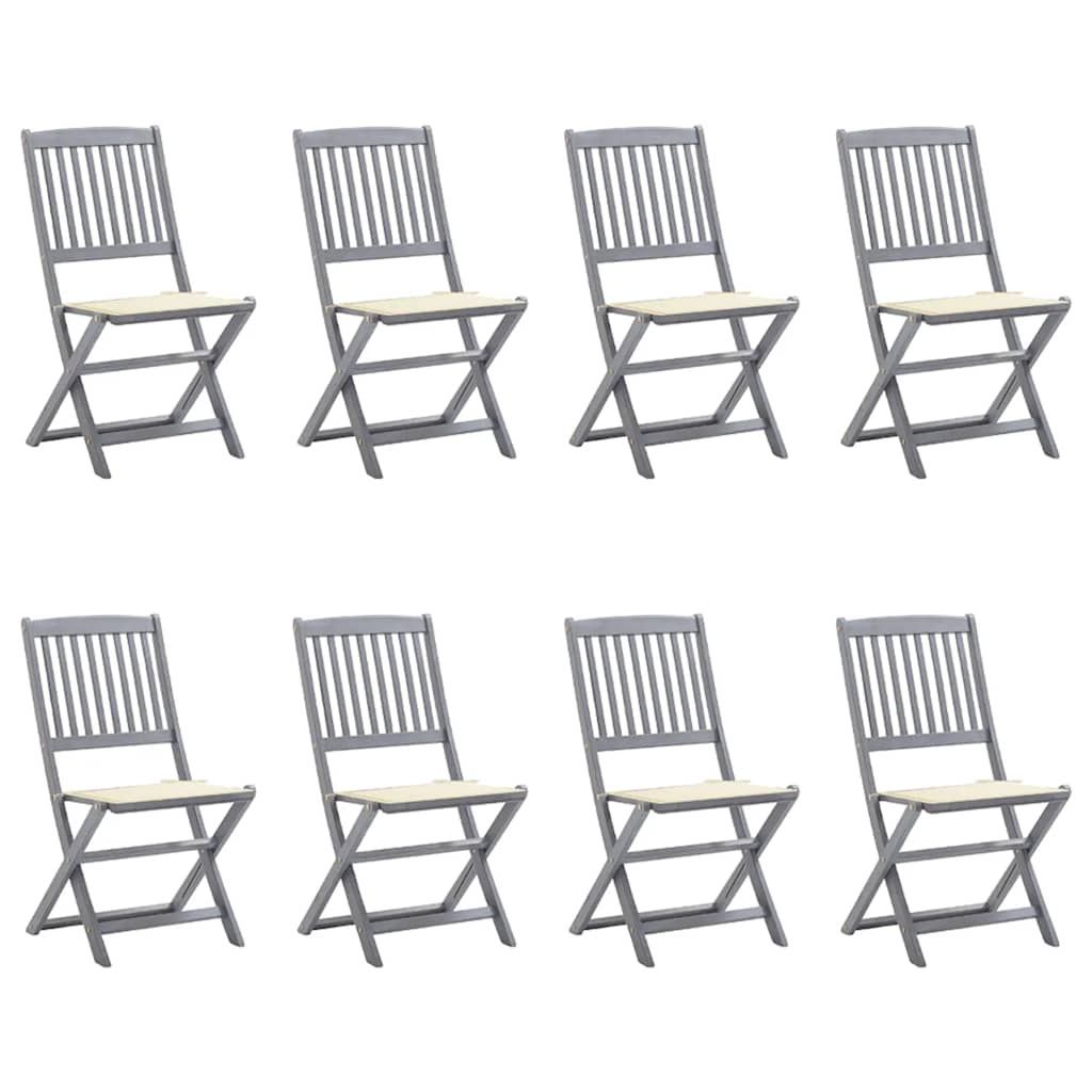 Chaises Pliantes 6 Pièces Avec Coussins En Bois D'acacia Massif