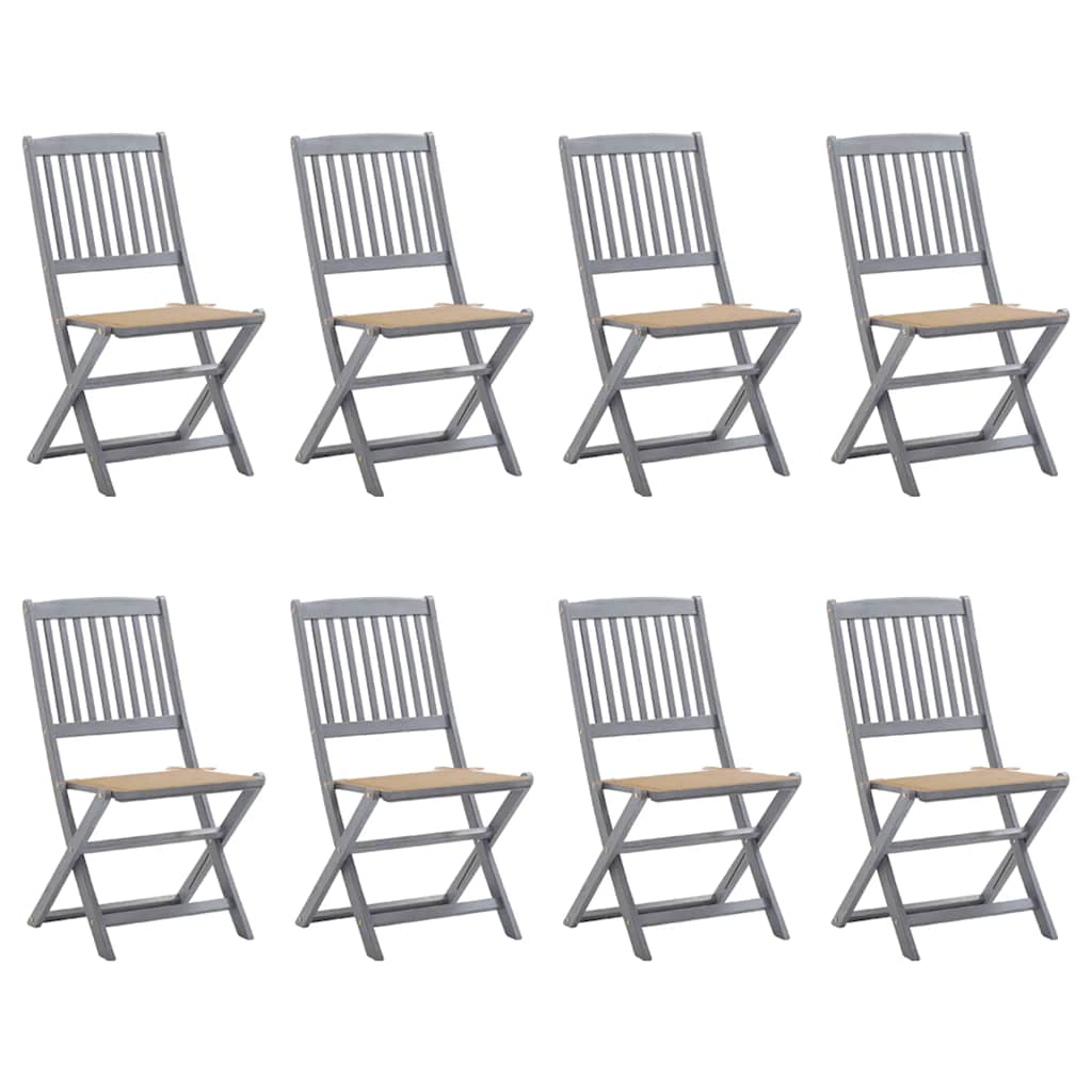 Chaises Pliantes 6 Pièces Avec Coussins En Bois D'acacia Massif