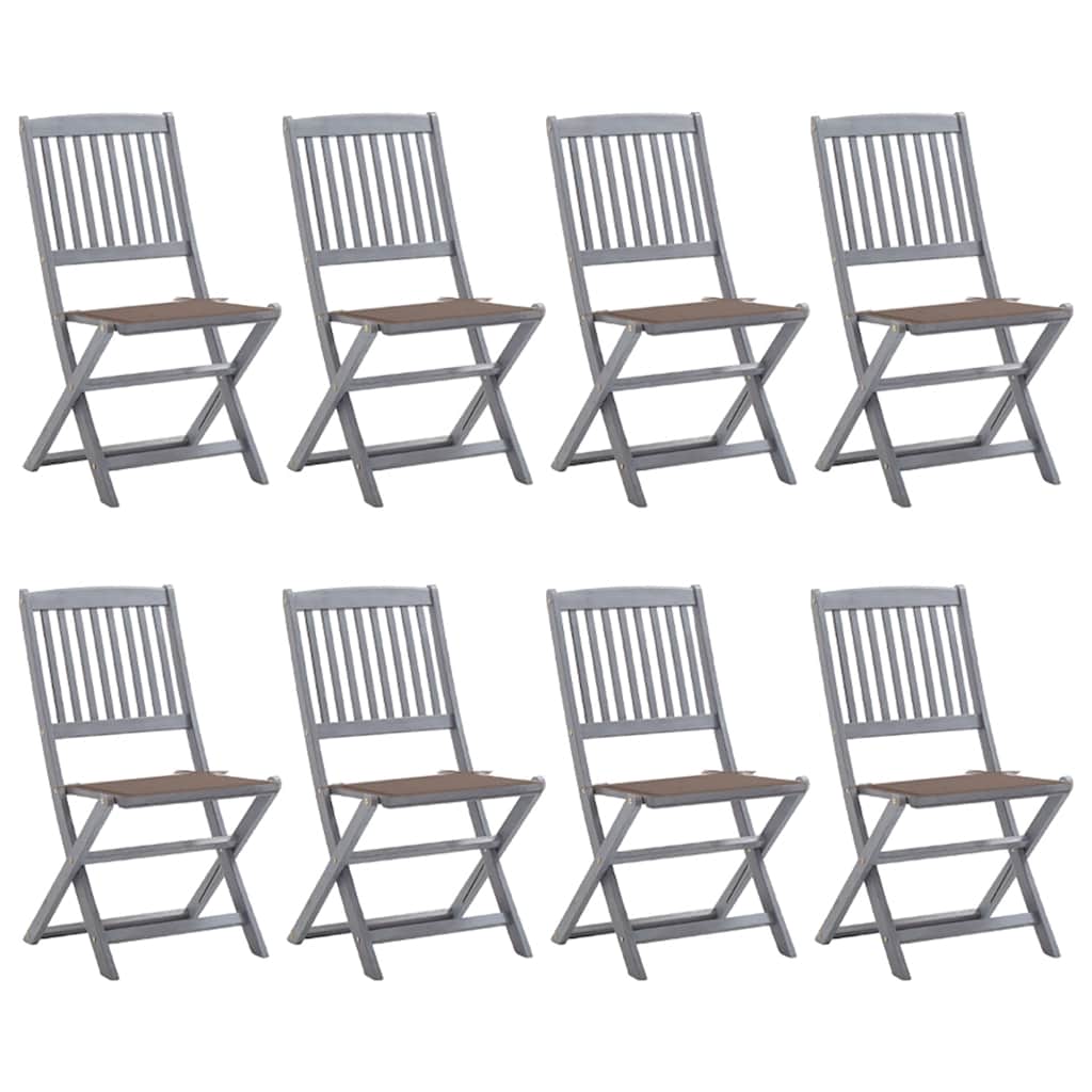 Chaises Pliantes 6 Pièces Avec Coussins En Bois D'acacia Massif