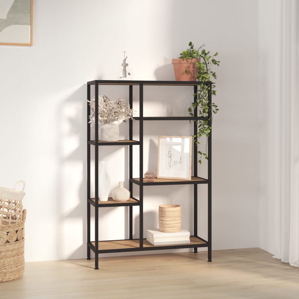 Étagère À Livres 80X30X Acier Et Bois D'ingénierie