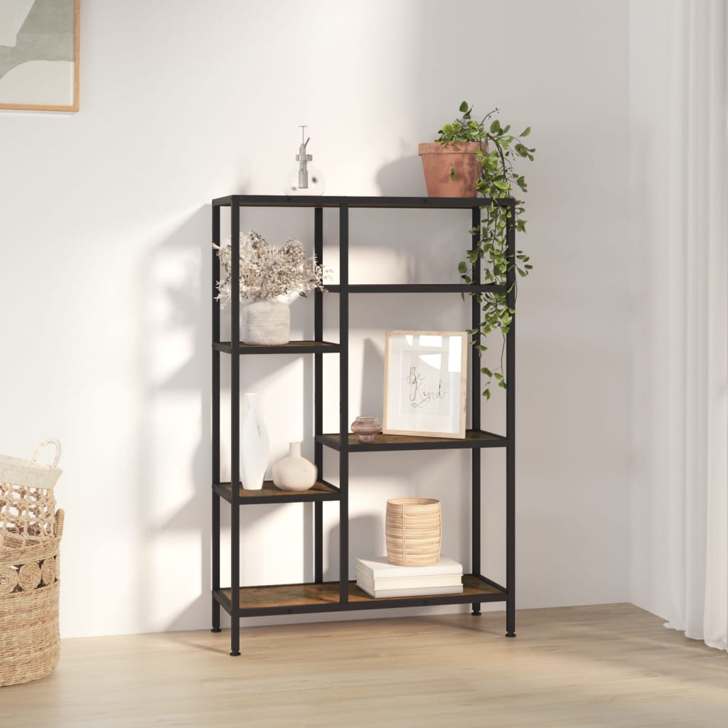 Étagère À Livres 80X30X Acier Et Bois D'ingénierie