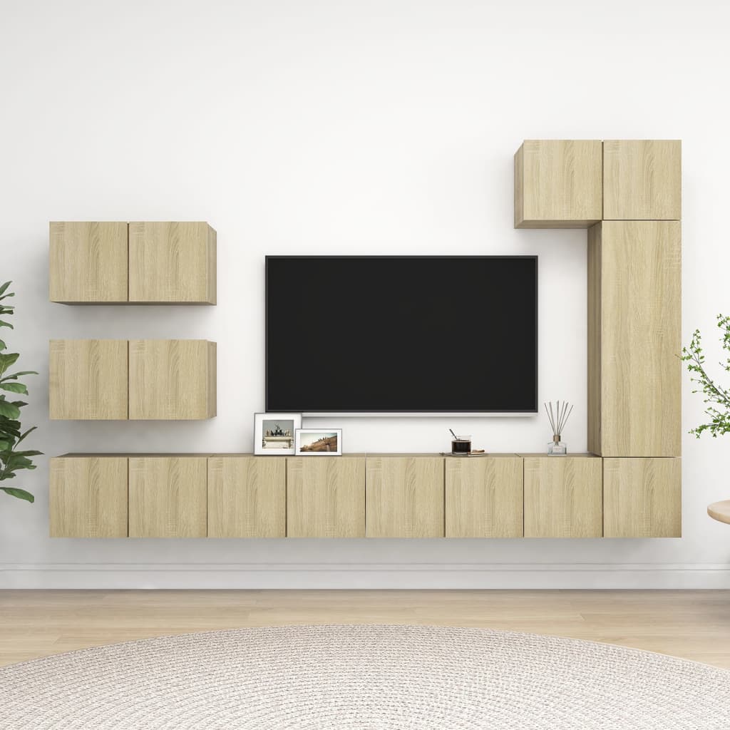 Ensemble Meuble Tv 6 Pc Bois D'ingénierie